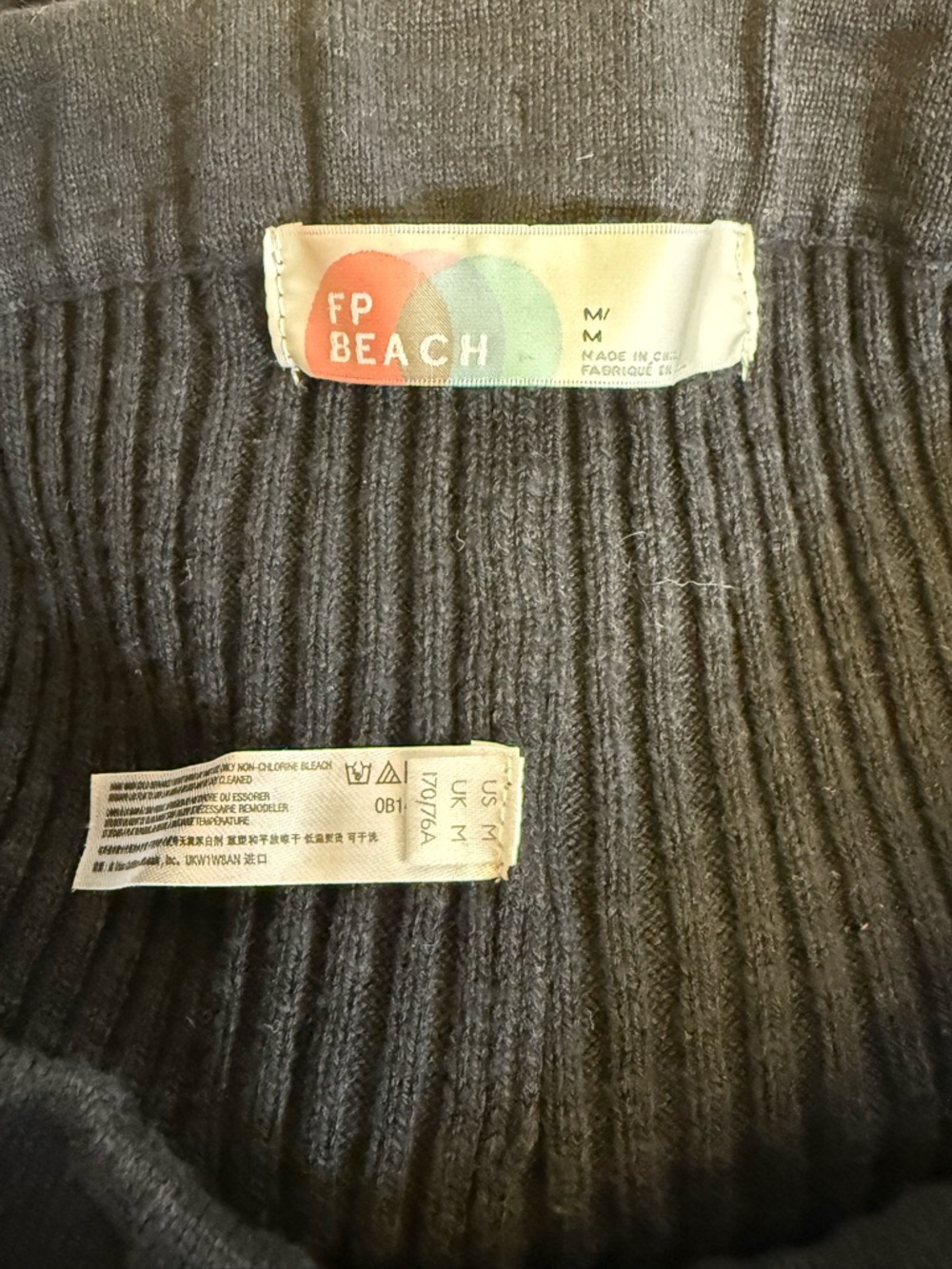 Free People Beach Zuma Ribbed High Waist black Shorts Size Medium
